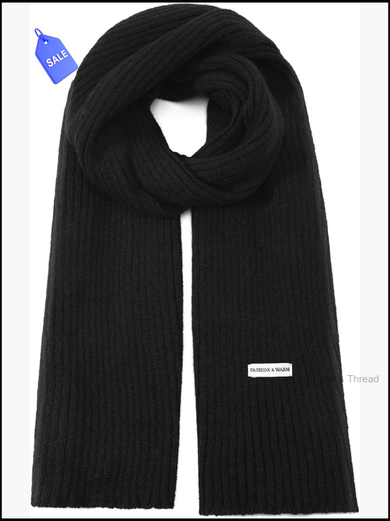 Long Warm Knit Scarf, Soft Acrylic Wrap For Winter, 75" Length